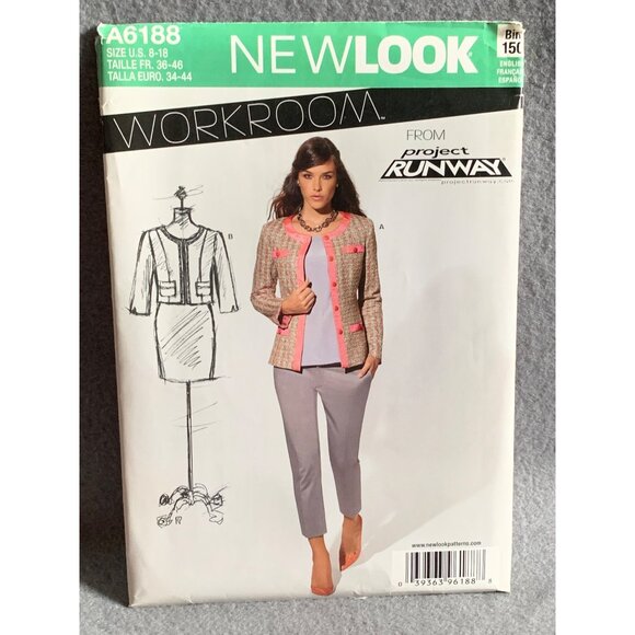 New Look Project Runway Workroom Jacket Pattern A6188  Sizes 8-18 - uncut - Picture 1 of 2